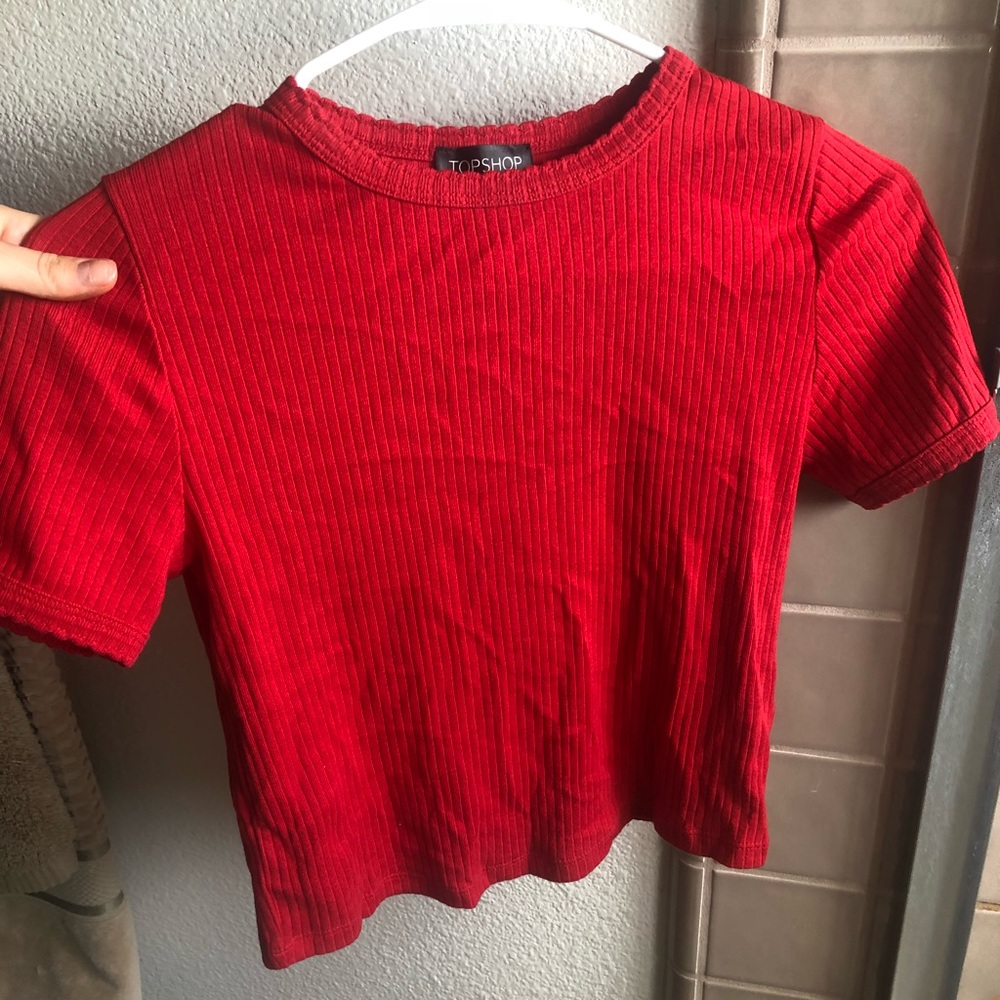 Topshop red croptop